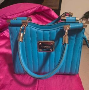 Bebe Turquoise Quilted Satchel